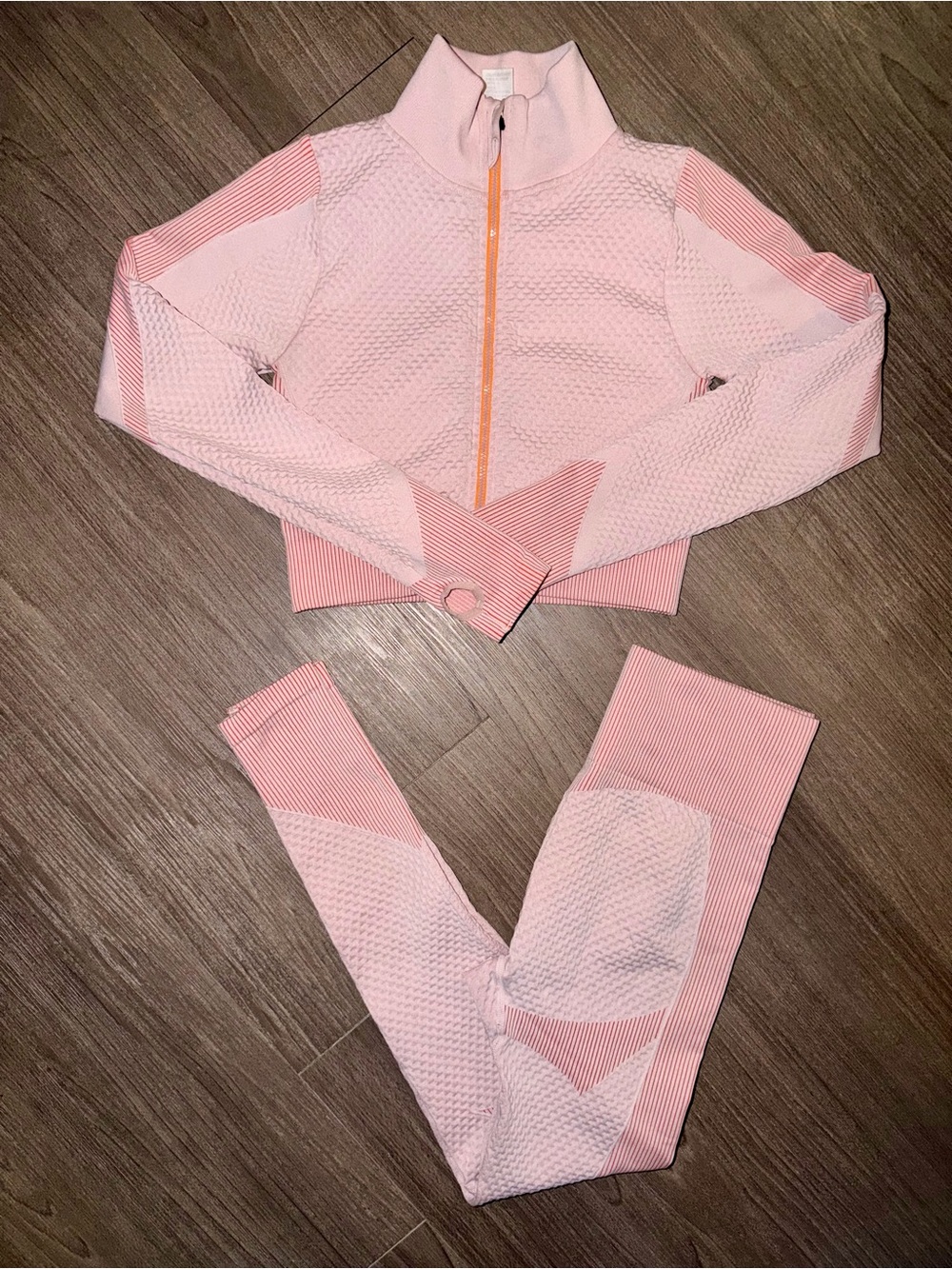 NEW MIX Cropped Thumb Holes Workout Jacket Leggings Set